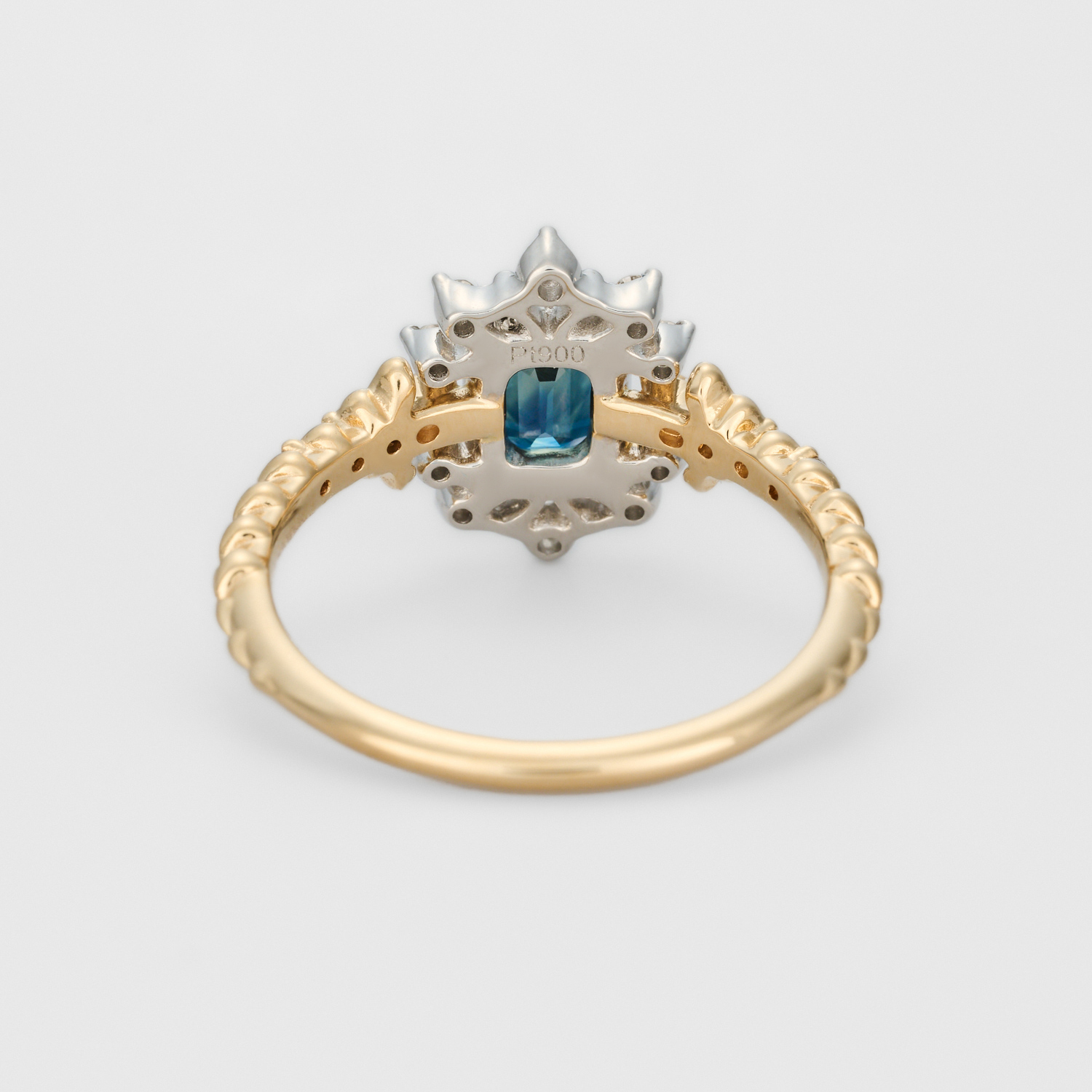 vivitto_jewelry★ アンティーク調✴︎ K18 ハート サファイヤ ダイヤ 指輪 15号 3.8g