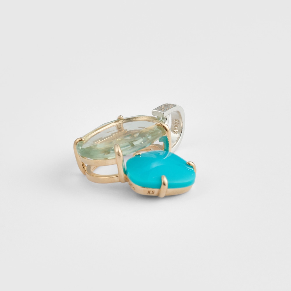 シルバー／K5クォーツターコイズチャーム｜ネックレスチャーム