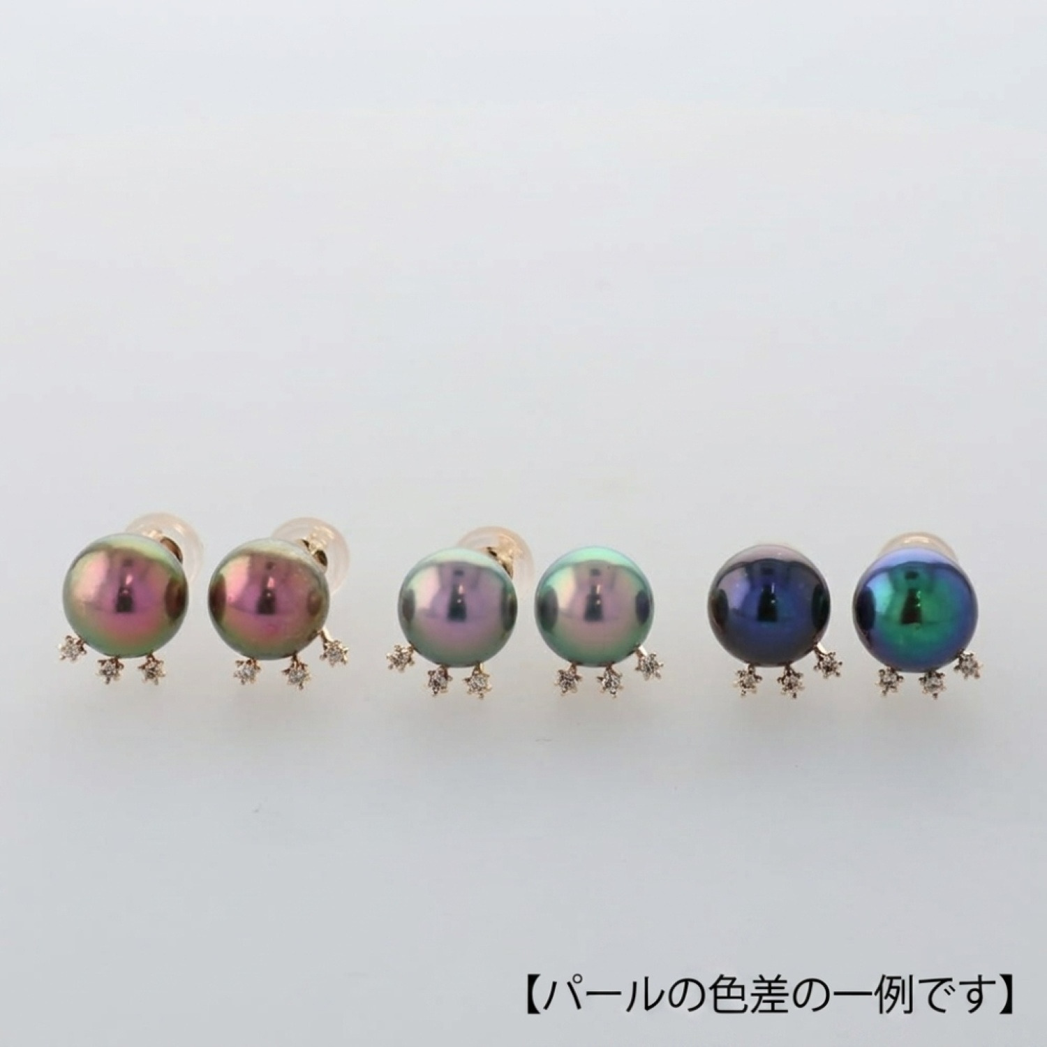 シルバー／K10パールチャーム（ブラック）｜ネックレスチャーム