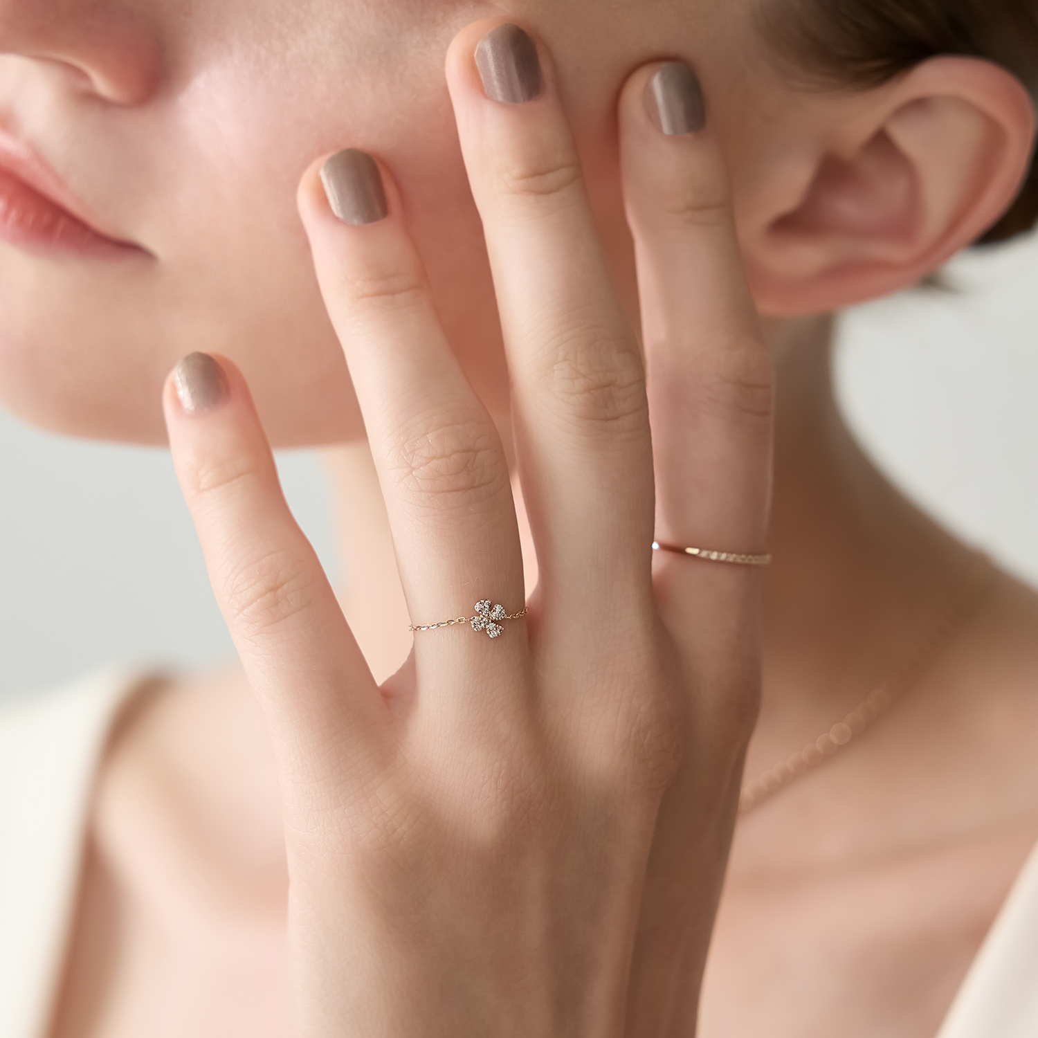 K10ダイヤモンドチェーンリング（0.05ct）｜リング｜アガット 公式