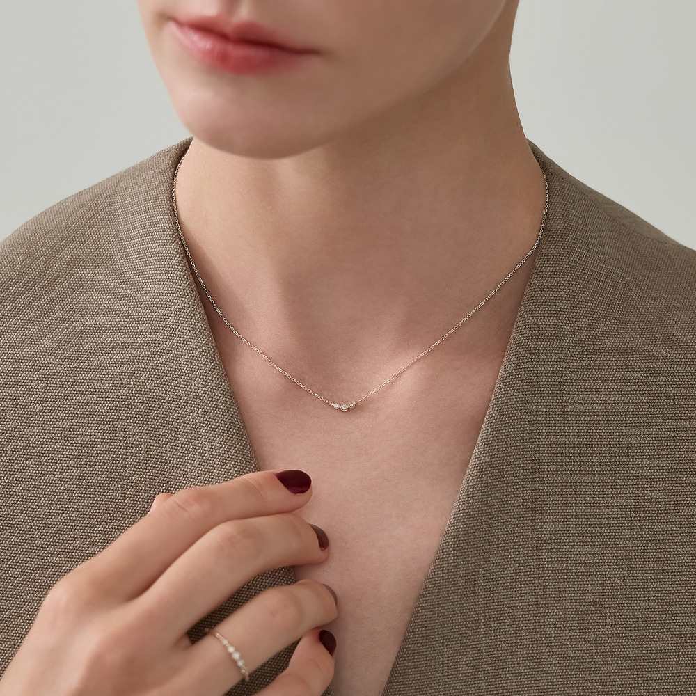 シルバーダイヤモンドネックレス（0.03ct）｜ネックレス｜アガット