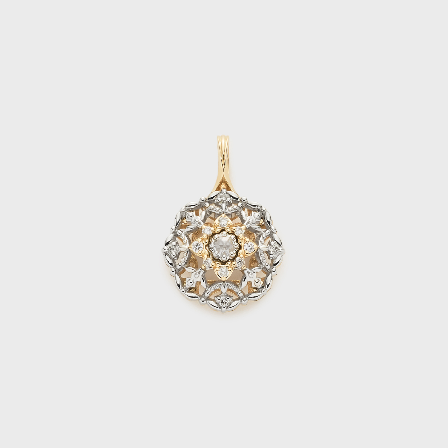 K10／プラチナダイヤモンドネックレスチャーム（0.09ct）｜ネックレス