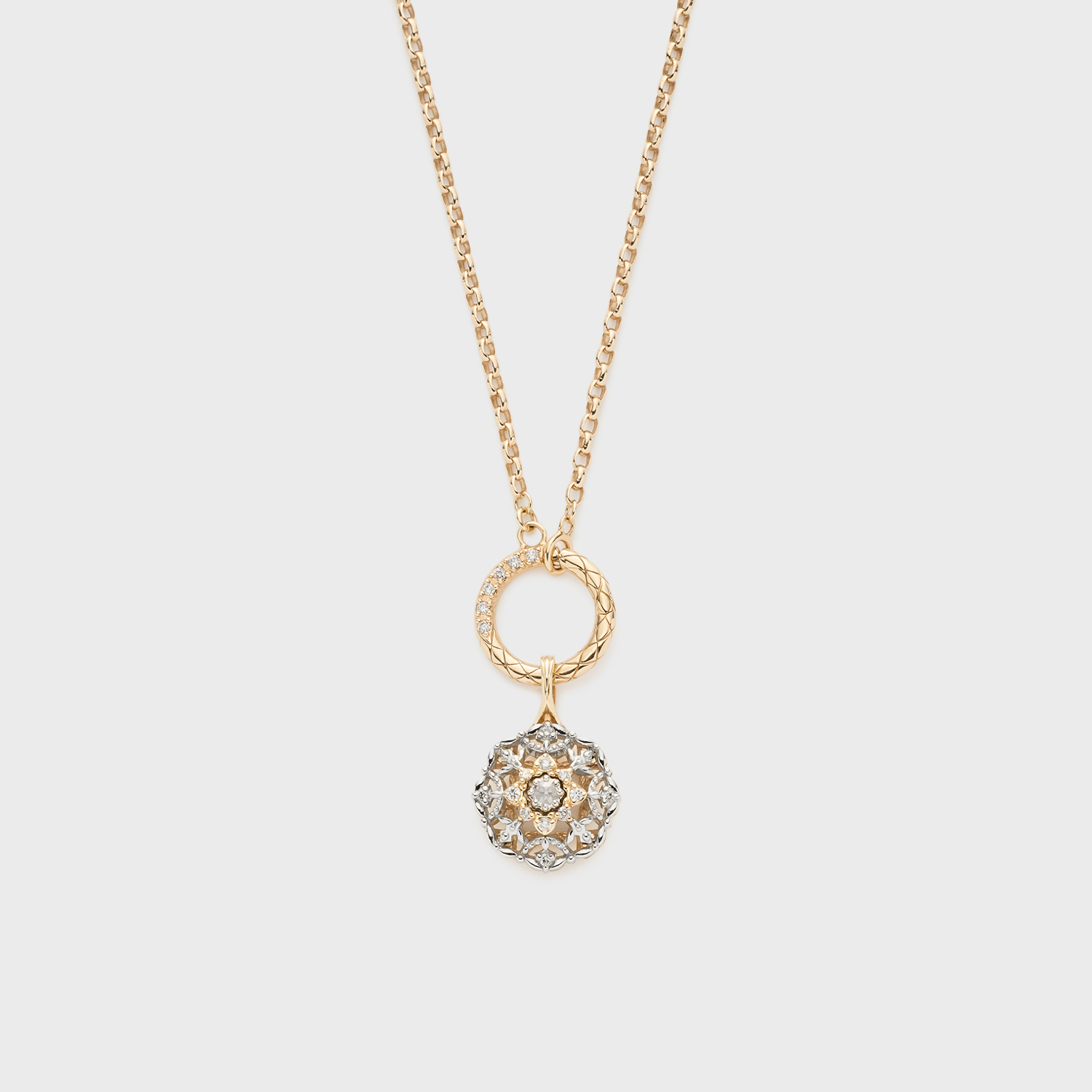 K10／プラチナダイヤモンドネックレスチャーム（0.09ct）｜ネックレス
