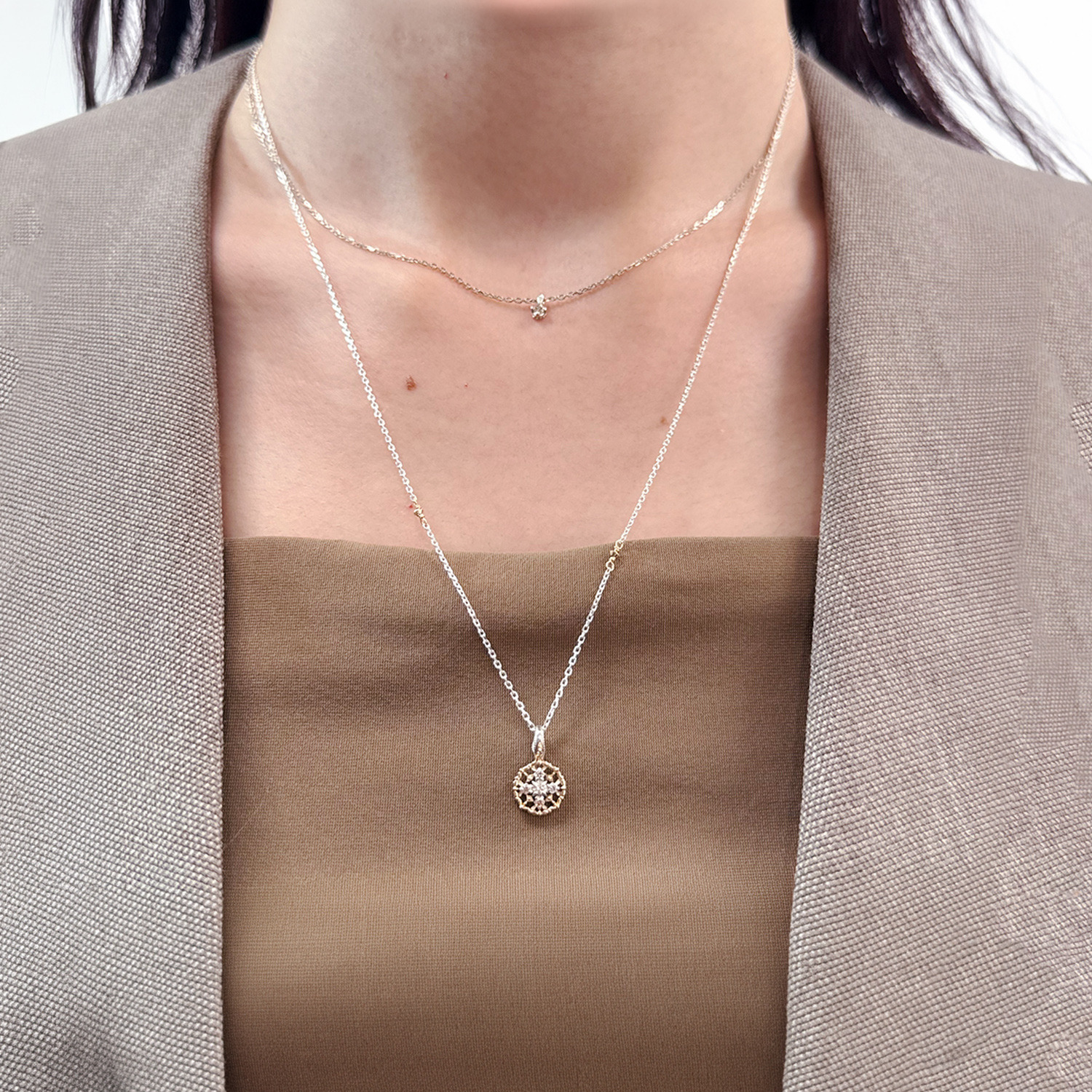 Limited Edition》シルバー／K10ダイヤモンドネックレス（0.05ct）【10