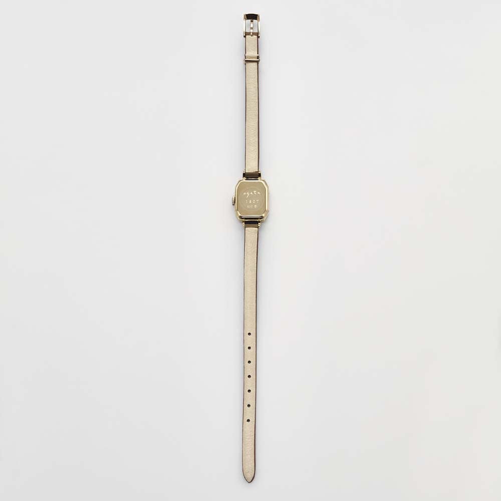 スクエアフェイス革ベルトウォッチ（ベルト2本セット）｜時計 