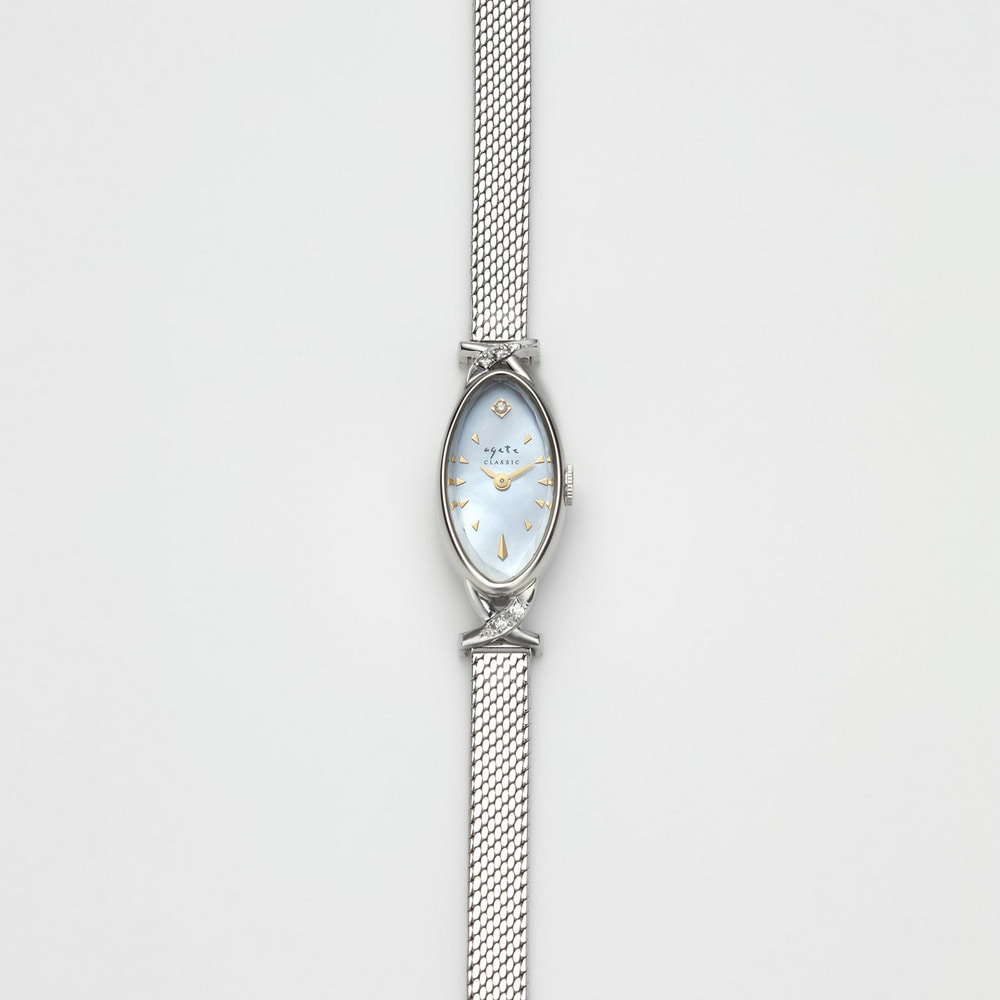 オーバルフェイスジュエリーウォッチ（ホワイトゴールド）｜時計 
